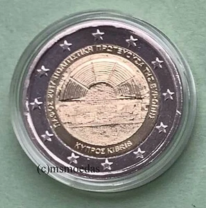 Cipro 2 euro commemorativa 2017 Paphos moneta euro commemorativa capsula BU - Foto 1 di 1