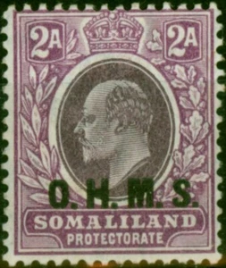 Somaliland 1905 2a Dull & Bright Purple SG014 Multi Crown CA V.F VLMM - Picture 1 of 1