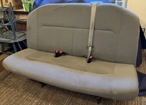Van Bench Seat, 2008-2014 Ford Econoline E350 - 3 Person, GRAY Cloth. 55". - Picture 1 of 5