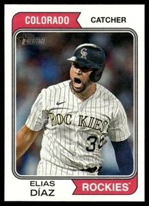 2023 Topps Heritage hohe Zahl Elias Diaz Colorado Rockies #721 - Bild 1 von 2
