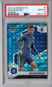 Mason Mount 2021-22 Mosaic PL Genesis #5 PSA 10 England Chelsea FC Gem Man U - Picture 1 of 2