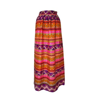 Vintage ALICE Of California Psychedelic Wrap Maxi Shirt Hawaiian Hostess Mod - Image 1 of 4