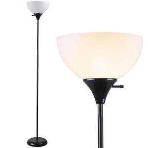Standing Floor Lamp, LED Torch Uplighting for Bedroom/Living Room, Black