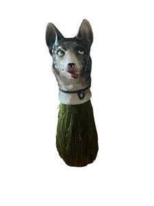 Vintage Ceramic Dog Head Crumb/Whisk Brush - Picture 1 of 2