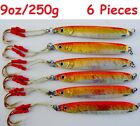 6 pcs Knife jigs 9oz / 250g Orange Vertical Speed Saltwater Fishing Lures