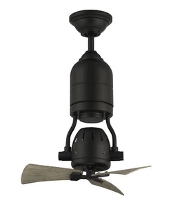 Flat Black 18"Ceiling Fan from the Bellows Uno Indoor Outdoor Collection - Picture 1 of 3