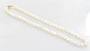 Collana di perle chiusura in oro giallo 14 kt 18" 6,7-7,0 mm - Foto 1 di 3