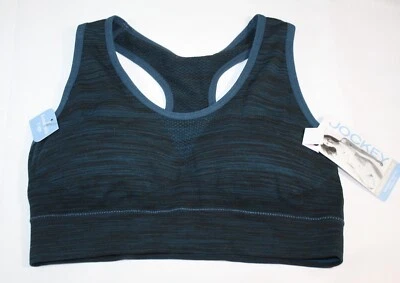 NUEVO JOCKEY deportivo sin costuras RACERBACK crop top ajuste moderno DARK TEAL 2135 PEQUEÑO Foto 1 de 4