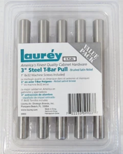 Laurey 3" Stahl T-Bar Zug - 5er Pack Gebürstetes Satin Nickel 59903 - Bild 1 von 3