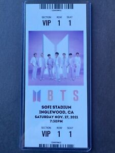 2021 BTS Bangtan Boys Commemorative Ticket Stub for SOFI Stadium 11/27 concert