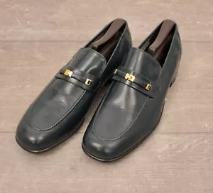 Men's VTG NOS 70s Dark Blue Loafers Sz 9.5 C 1970s Florsheim Disco Shoes - Picture 1 of 11