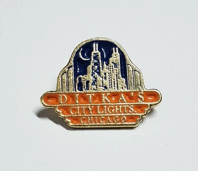 Prendedor de solapa esmaltada Ditkas City Lights Chicago Mike Ditka Bears Foto 1 de 3