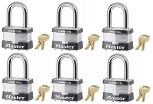 Juego de 6 grilletes Master Lock 5KALF Key Code A152 de longitud media de 1-1/2 pulgadas - Imagen 1 de 4