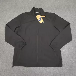 Asics Jacket Womens MEDIUM Black Windbreaker Lightweight Full Zip Size M NWT - Picture 1 of 10