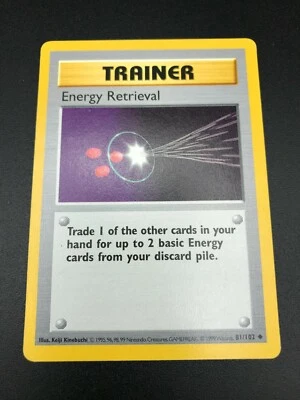 Energy Retreival 81/102 Base Set SHADOWLESS Trainer Pokemon 1999 WOTC NM - Image 1 of 2