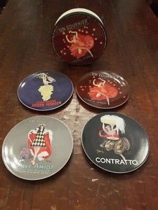 Retired Pottery Barn Bubbly Cocktail Plates Roaring 20s Champagne Theme Set of 4 - Picture 1 of 6