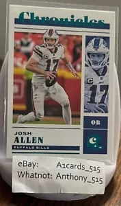Josh Allen - 2022 Panini Chronicles #1 - Teal Parallel - Buffalo Bills - Picture 1 of 3
