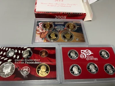 2008-S United States Mint Silver Proof Set in Original Box with CoA- 14 coin set - Image 1 of 2