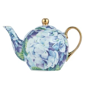 NEW Ashdene Blooms Hydrangea Teapot Blue 600ml - Picture 1 of 2