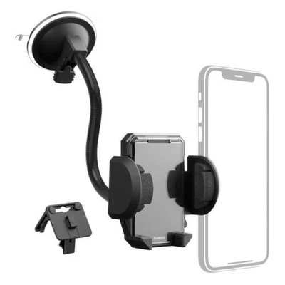 Hama Multi 2-In-1 Mobile Phone Holder Suction Cup/Grating Clamp Flexible Arm 360 - Image 1 of 2