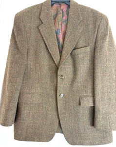 Lauren Ralph Lauren Tweed Blazer Fischgrät Wolle Herren Gr. 42 S Ellenbogen Patches - Bild 1 von 18
