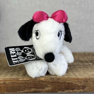 Aurora Snoopy Belle Plüschtier - rosa Schleife, rosa Halsband Hund mit Herz auf dem Rücken 7 Zoll - Bild 1 von 10