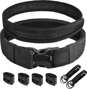 MOZETO Duty Belt, 2" Police Security Nylon Belts Law Small, Black - Foto 1 di 6