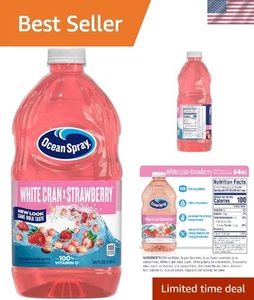 Vielseitiger weißer Cran-Erdbeersaft - 64 flüssige Unzen Flaschen, 100 % täglich Vitamin C - Bild 1 von 10