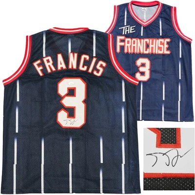 SALE! Houston Rockets Steve Francis Autographed Signed Blue Jersey JSA - Image 1 of 4