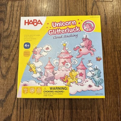 HABA Unicorn Glitterluck Cloud Stacking Kids Childrens Board Game Complete - Image 1 of 2