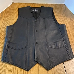 Oscar Piel Men's Small Leather USA Eagle vest - Motorcycle Club Style - Picture 1 of 8