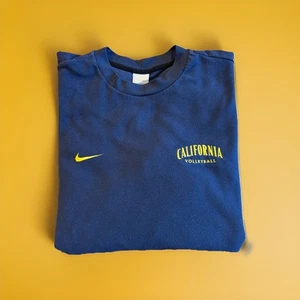 Camicia vintage Nike manica lunga pile ricamata California pallavolo grigio etichetta XL - Foto 1 di 16