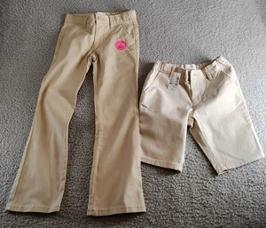 Girls Childrens Place School Uniform 2 Piece Pants And Short Set Size 6x/7 - Picture 1 of 4