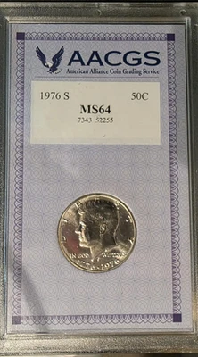 1976 S Bicentennial Kennedy 40% Silver Half Dollar 50c AACGS - Image 1 of 2