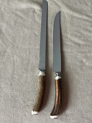 Juego de cuchillos embajadores vintage rústicos, hueso de asta, hechos en Italia Foto 1 de 3