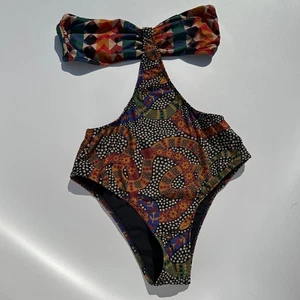 FARM Rio x Yawanawá Colab Snake Monokini Swimsuit One Piece Size Small EUC - Picture 1 of 18