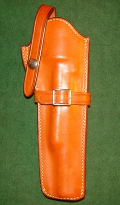 SAFARILAND Monrovia, CA #43 Suede Lined Tan Holster  "LGE 7 1/2"  Single Action - Image 1 of 4