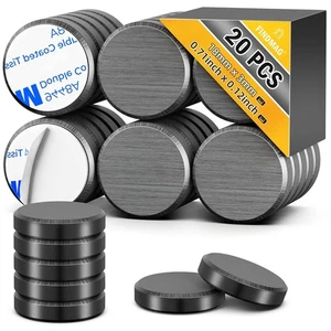 FINDMAG 20Pcs Magnets for Crafts with Adhesive Backing, 0.71x0.12, Black  - Picture 1 of 7