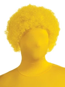 2nd Skin Yellow Wig Adults Mens Womens Tight Afro Style Hair Sports Day Rubies - Picture 1 of 2