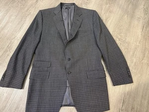 Tom Ford Fit Y 2 Pc suit Gray check plaid 100% wool Made Switzerland 58R (42US) - Picture 1 of 24