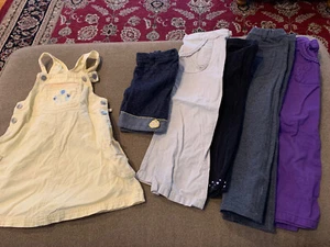 Lot Of 6 Pieces Girls Size 4/4T Overalls, Shorts And Pants Mixed Brands (CE) - Picture 1 of 7