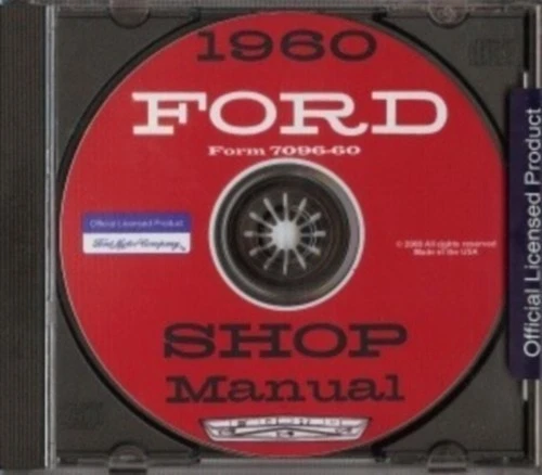 福特 1960 年银河、费尔兰、Starliner、Sunliner 和牧场车店手册 CD — 第 1/1 张图片