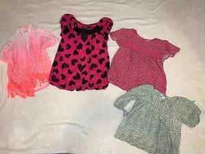 Mixed Lot Girls Short Sleeve  Dressy Tops and fringe crochet wrap Size 6 - Picture 1 of 1