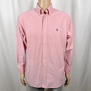 Vintage Ralph Lauren Mens 16 Pink Classic Fit Long Sleeve Oxford Button-Up Shirt - Picture 1 of 7