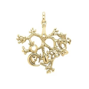 Cimaruta Witch 925 Sterling Silver Charm Fine Jewelry Italian Amulet Gold Accent - Picture 1 of 4
