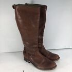 Frye 76430 Melissa Button Brown Leather Back Zip Riding Boots Women Size 5.5b