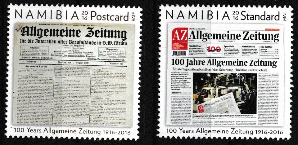 Namibia - Conjunto Periódico General 100 Años MNH 2016 Mi. 1531-1532    Foto 1 de 1