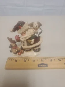 Kurt S Adler Snowfolk Figurine SnowTown Christmas Village - Santa with Pet Dog - Picture 1 of 6