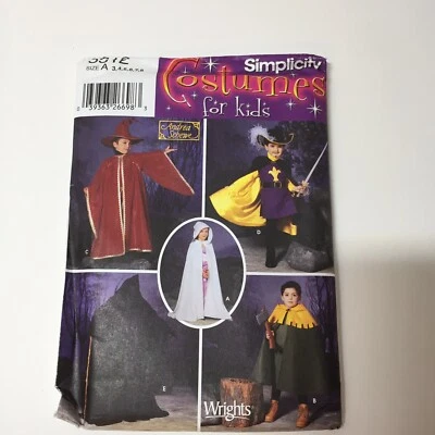 Simplicity 5512 Size 3-8 Child's Capes Tabard Hats Wizard Musketeer Woodsman - Image 1 of 3