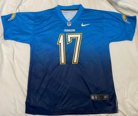 Philip Rivers NIKE Los Angeles Chargers 17 Jersey Mens Sz 48 Blue NFL Authentic Cover